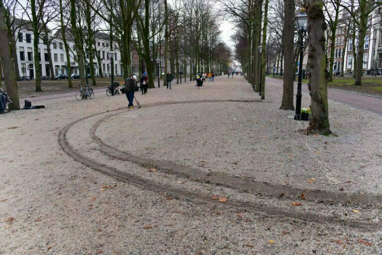 Philemon Mukarno Performance Art War flowers (2018)2h The Embodiment of Time Festival, Het Lange Voorhout, The Hague, Netherlands.