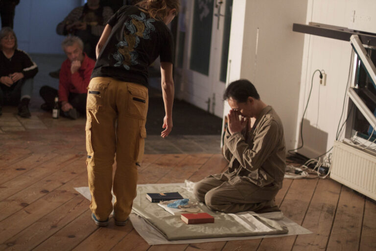 Philemon Mukarno Performance Art Easter Christmas (2017)’20 Podium @ IDFX Kunst Drift Collectief 2.0, Breda,Netherlands