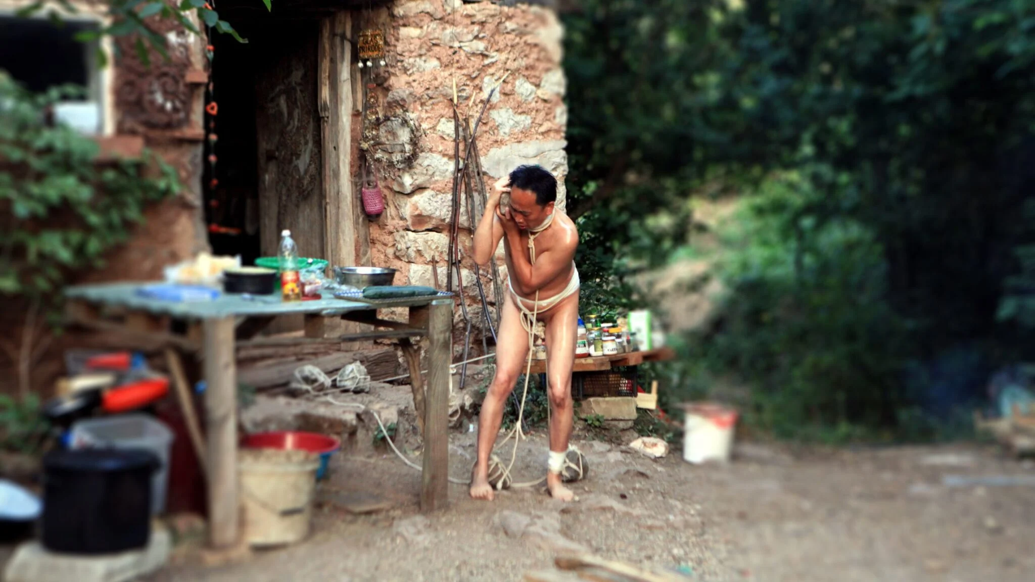 Philemon Mukarno Performance Art Queer Shadow (2019)'30 Sesalac Butoh Retreat, Serbia.