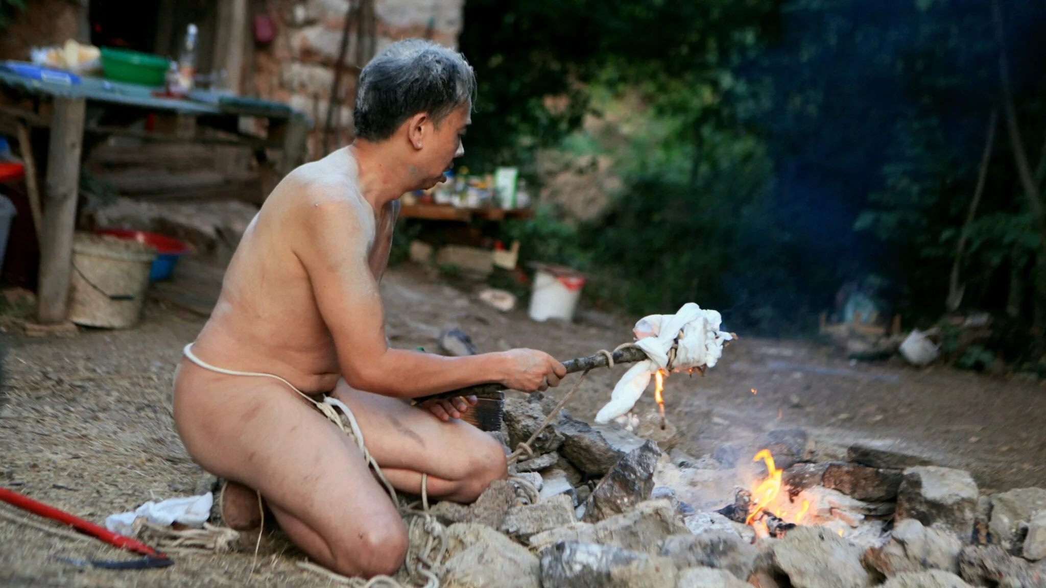 Philemon Mukarno Performance Art Queer Shadow (2019)'30 Sesalac Butoh Retreat, Serbia.
