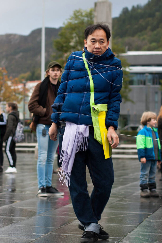 Philemon Mukarno Performance Art Open session Bergen(2017)1h at PAB Open Festival 2017, Bergen, Norway.