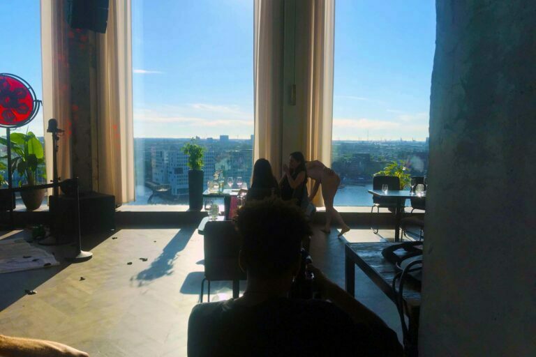 Philemon Mukarno Performance Art Covid air (2020) ’15 NoArt Festival A’DAM Tower, Amsterdam