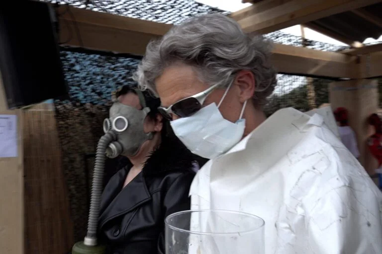 Naked Performance Art for Spiritual Healing by Ingrid Adriaans and Philemon Mukarno in Amsterdam