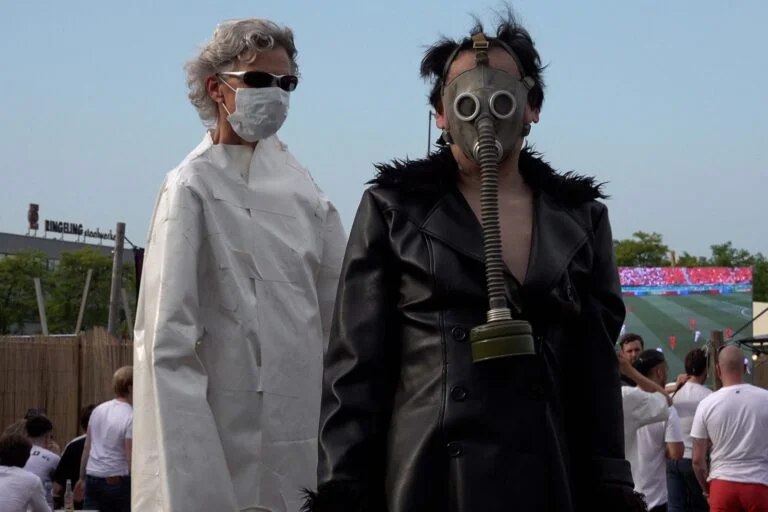 Naked Performance Art for Spiritual Healing by Ingrid Adriaans and Philemon Mukarno in Amsterdam