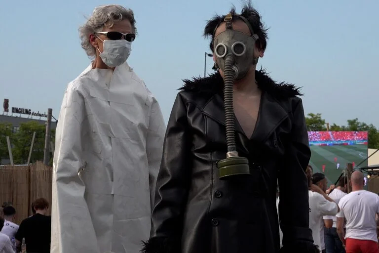 Naked Performance Art for Spiritual Healing by Ingrid Adriaans and Philemon Mukarno in Amsterdam