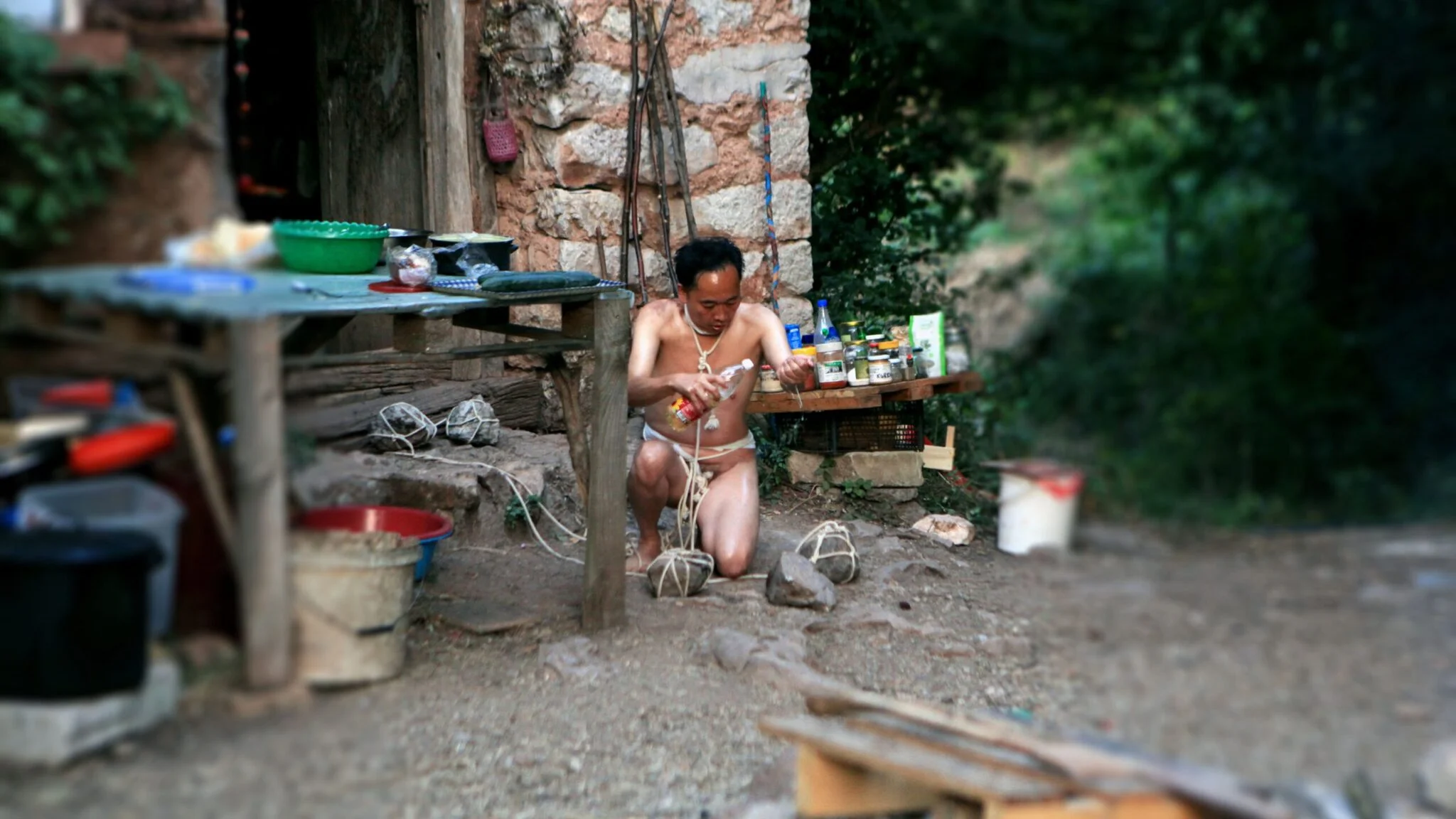 Philemon Mukarno Performance Art Queer Shadow (2019)'30 Sesalac Butoh Retreat, Serbia.