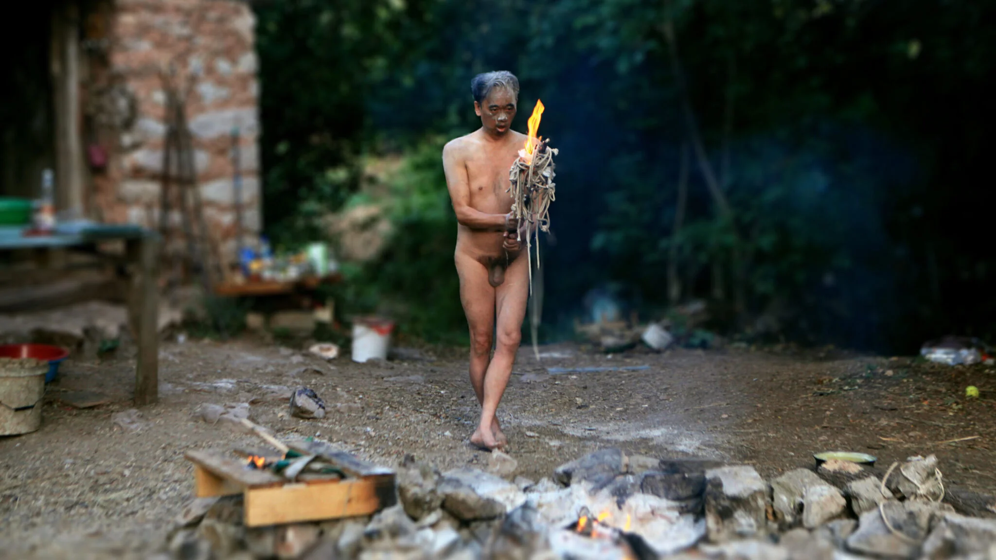 Philemon Mukarno Performance Art Queer Shadow (2019)'30 Sesalac Butoh Retreat, Serbia.