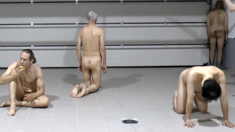Human Installation - Arrangement of nude performative actions Old bus depot Hall F, Tasstalstrasse 86, Winterthur (Kunst im Depot) Performance August 21, 2022, 5 p.m. to 7 p.m Individual rehearsals between August 8th and 20th, 2022 Concept and direction Thomas ZollingHuman Installation