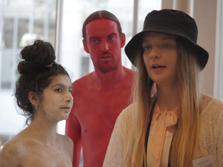 Death of ego is a naked ritual. Concept by: Julia Kiryanova. Performance by: Philemon Mukarno, Patrick Schmatzer, Samm Lewis, Marita de Vries, Shimaya Jahangiri, Lara, Gurk, Lucia, Dominic, Abdala Cerqueira, Raquel Diniz, Jamie. At RotterdamArtWeek 2022