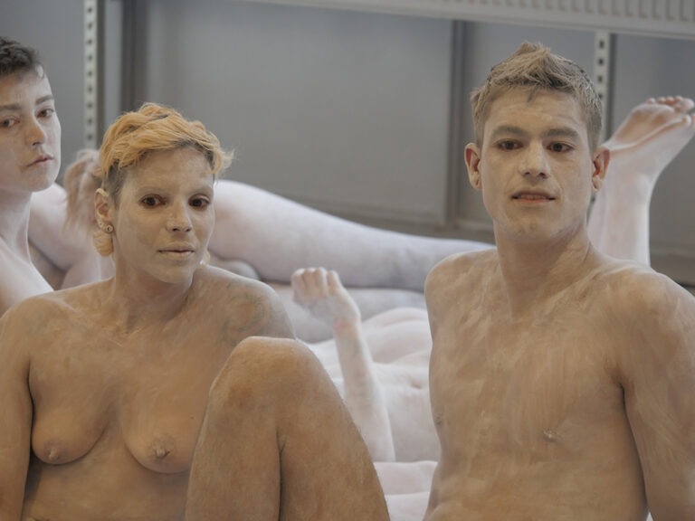 Death of ego is a naked ritual. Concept by: Julia Kiryanova. Performance by: Philemon Mukarno, Patrick Schmatzer, Samm Lewis, Marita de Vries, Shimaya Jahangiri, Lara, Gurk, Lucia, Dominic, Abdala Cerqueira, Raquel Diniz, Jamie. At RotterdamArtWeek 2022
