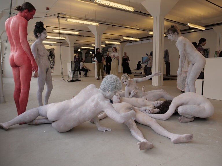 Death of ego is a naked ritual. Concept by: Julia Kiryanova. Performance by: Philemon Mukarno, Patrick Schmatzer, Samm Lewis, Marita de Vries, Shimaya Jahangiri, Lara, Gurk, Lucia, Dominic, Abdala Cerqueira, Raquel Diniz, Jamie. At RotterdamArtWeek 2022