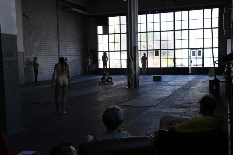 Human Installation - Arrangement of nude performative actions Old bus depot Hall F, Tasstalstrasse 86, Winterthur (Kunst im Depot) Performance August 21, 2022, 5 p.m. to 7 p.m Individual rehearsals between August 8th and 20th, 2022 Concept and direction Thomas Zolling