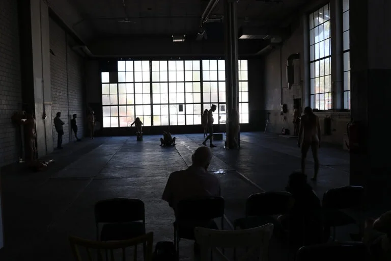 Human Installation - Arrangement of nude performative actions Old bus depot Hall F, Tasstalstrasse 86, Winterthur (Kunst im Depot) Performance August 21, 2022, 5 p.m. to 7 p.m Individual rehearsals between August 8th and 20th, 2022 Concept and direction Thomas Zolling