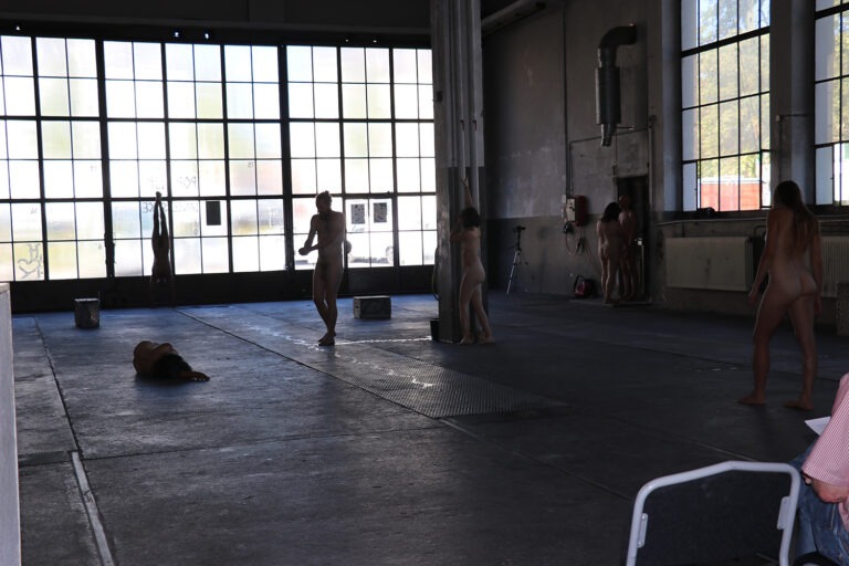 Human Installation - Arrangement of nude performative actions Old bus depot Hall F, Tasstalstrasse 86, Winterthur (Kunst im Depot) Performance August 21, 2022, 5 p.m. to 7 p.m Individual rehearsals between August 8th and 20th, 2022 Concept and direction Thomas Zolling