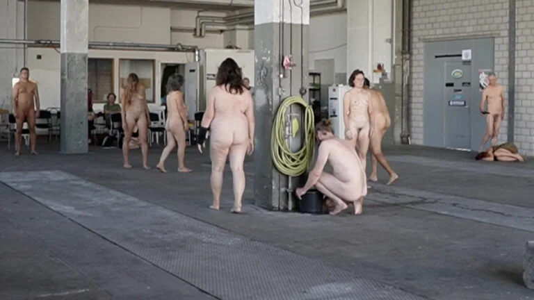 Human Installation Installation IV (2021)'45. An installation of performative actions. Everybody chooses a significant action. Winterthur, Swiss.