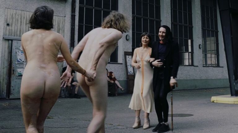Belinda, Marc Luethi running away naked from the frightening human civilisation.