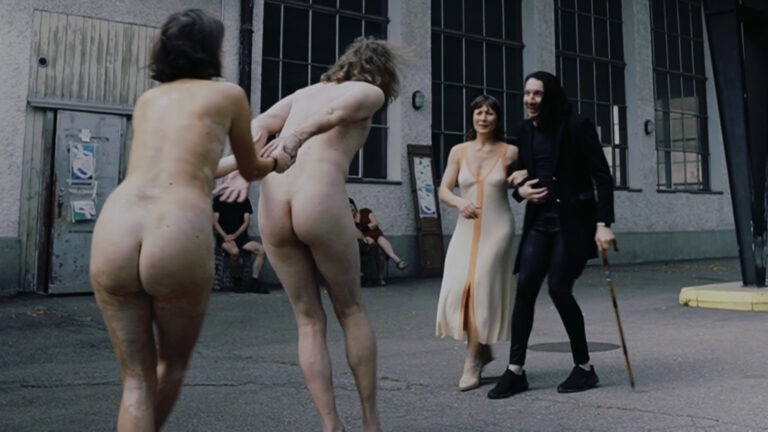Belinda, Marc Luethi running away naked from the frightening human civilisation.