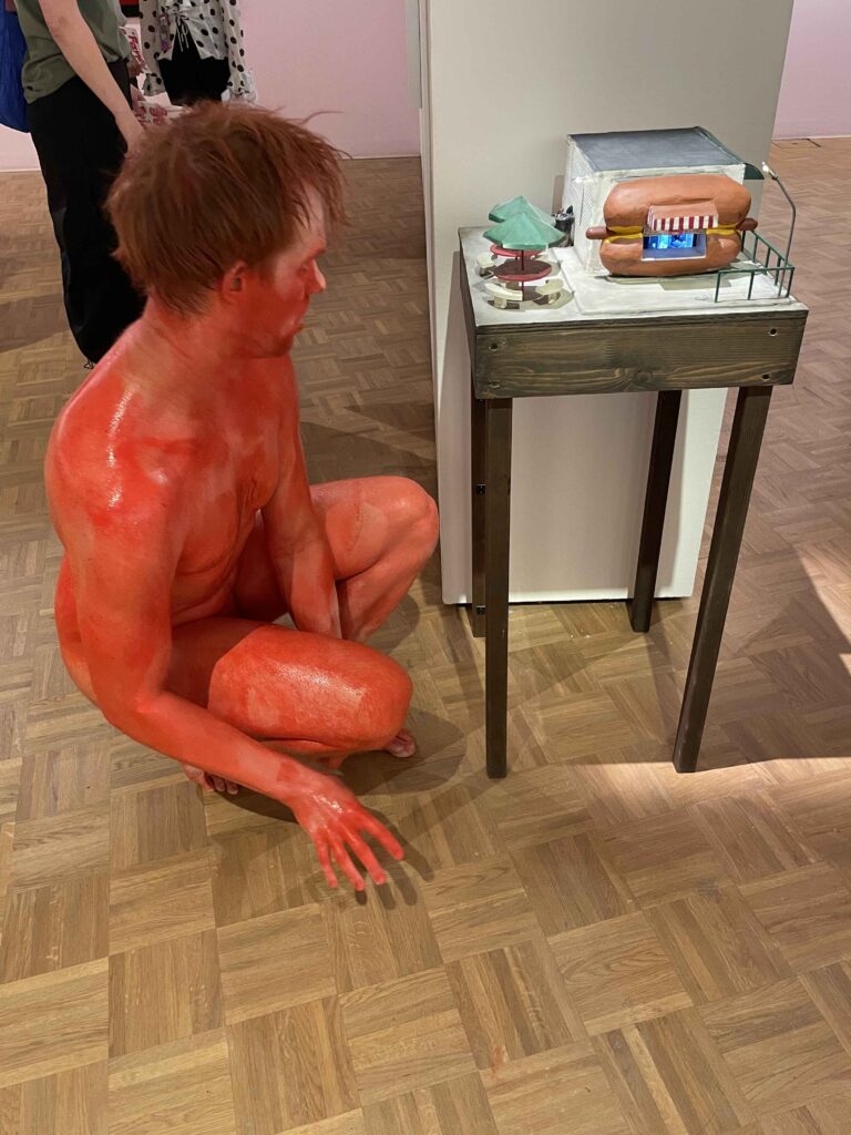 Naked performance art at Kunsthal Rotterdam with Philemon Mukarno, Antti Uimonen, Diana Mare, Lois de Bondt, Mar Esteban Martin, Noemi Calzavara, Ryan O’Shea, and Issy Baylis.