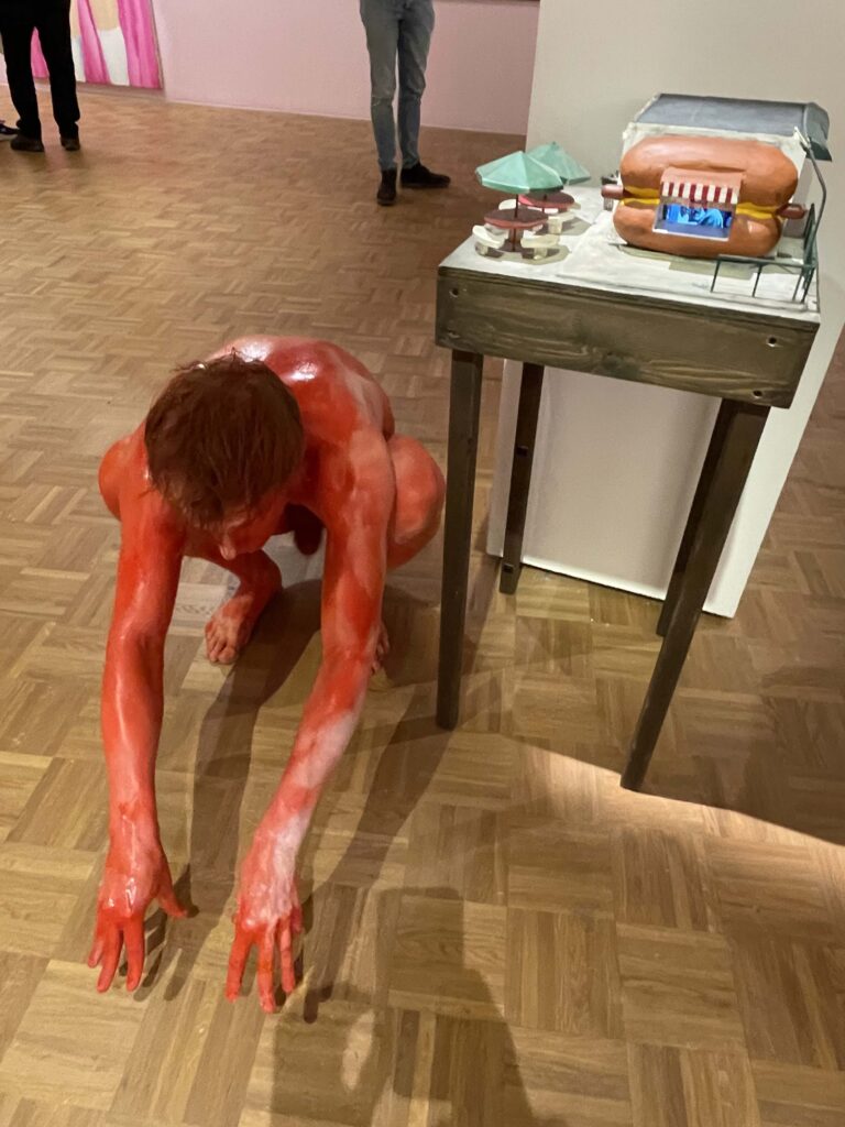naked performance art at Kunsthal Rotterdam with Philemon Mukarno, Antti Uimonen, Diana Mare, Lois de Bondt, Mar Esteban Martin, Noemi Calzavara, Ryan O’Shea, and Issy Baylis.