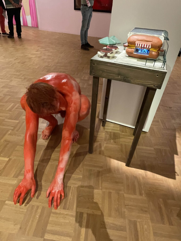 ' naked performance art at Kunsthal Rotterdam with Philemon Mukarno, Antti Uimonen, Diana Mare, Lois de Bondt, Mar Esteban Martin, Noemi Calzavara, Ryan O’Shea, and Issy Baylis.