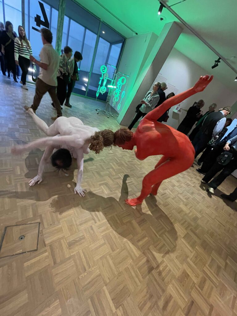 ' naked performance art at Kunsthal Rotterdam with Philemon Mukarno, Antti Uimonen, Diana Mare, Lois de Bondt, Mar Esteban Martin, Noemi Calzavara, Ryan O’Shea, and Issy Baylis.