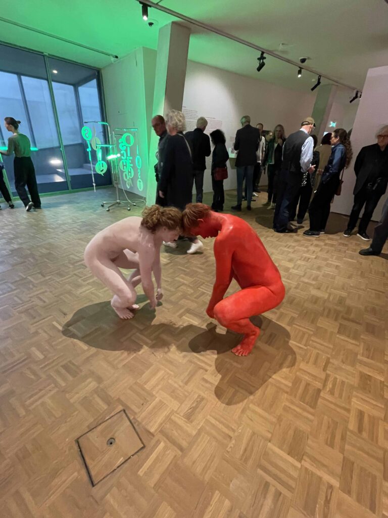 ' naked performance art at Kunsthal Rotterdam with Philemon Mukarno, Antti Uimonen, Diana Mare, Lois de Bondt, Mar Esteban Martin, Noemi Calzavara, Ryan O’Shea, and Issy Baylis.