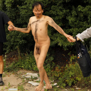 Philemon Mukarno performance artist perform Naked as Trans 9th Festival of Naked Forms in Prague