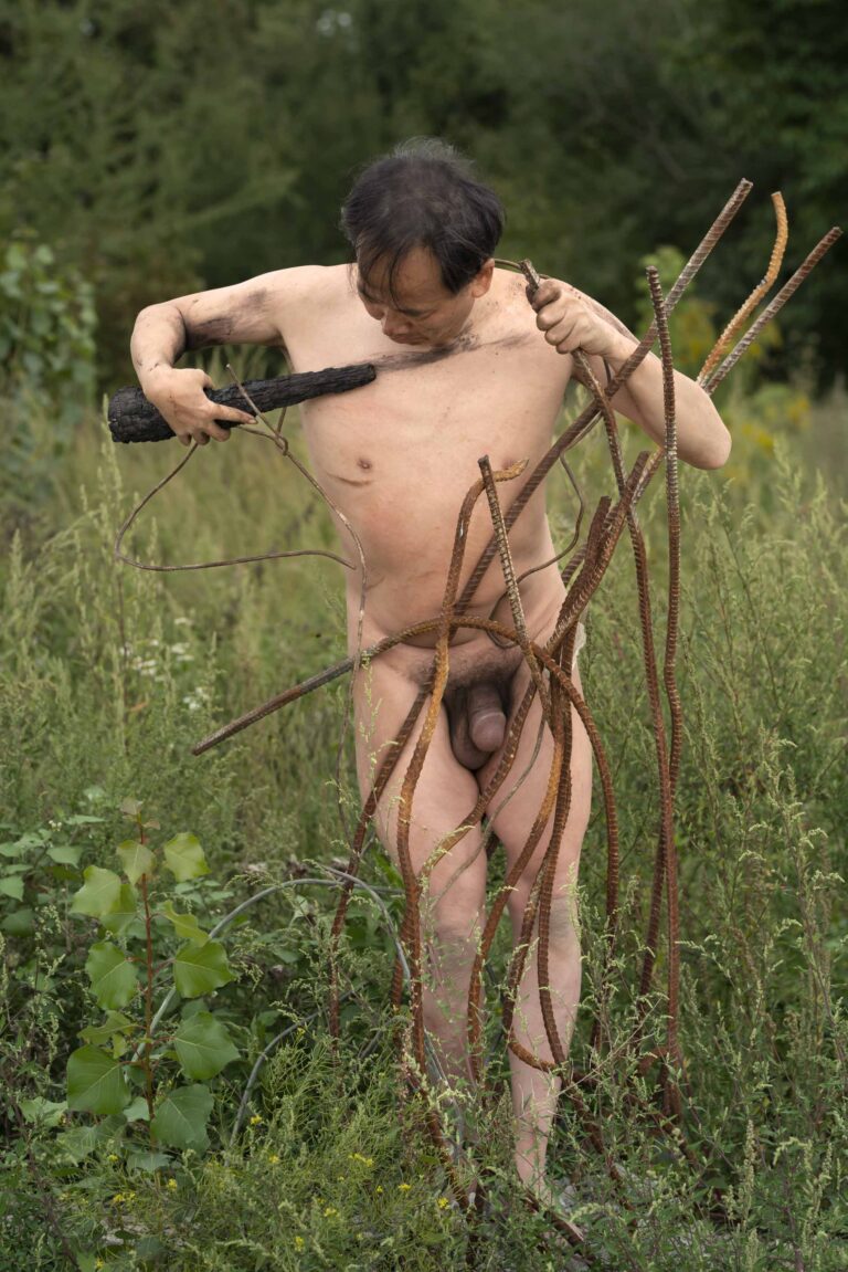 Philemon Mukarno performance artist perform Naked as Trans 9th Festival of Naked Forms in Prague