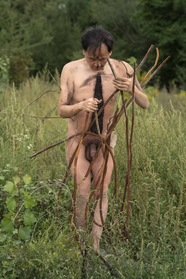 Philemon Mukarno performance artist perform Naked as Trans 9th Festival of Naked Forms in Prague