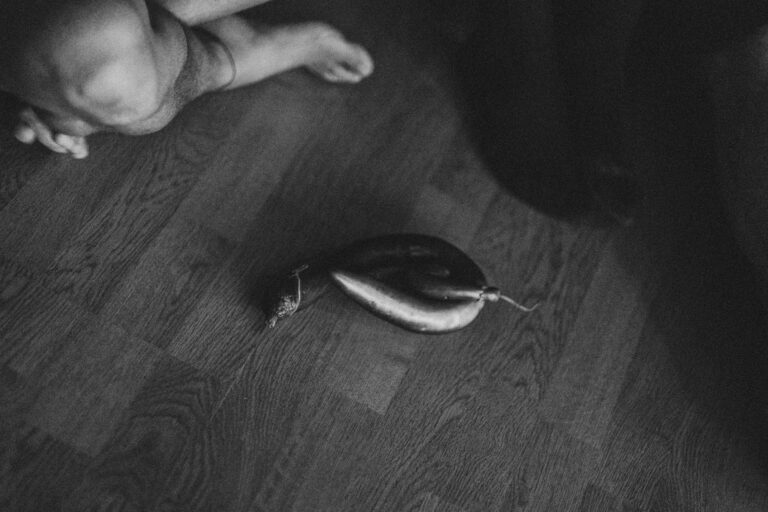 Bewegende blote voeten en benen van verschillende mensen, met enkele benen gekleed in zwarte sokken, op een lichte achtergrond.